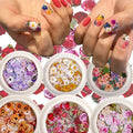GREENKEM Butterfly Nail Art Color Mixed Pulp Piece Small Daisy Rose Pastoral Nail Dried Flower Patch DIY Nail Art Flower Wood