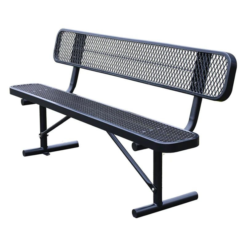 Outdoor Garden Metal Bench Chair Steel Bench Seat with Thermoplastic Coating for Park or School Use