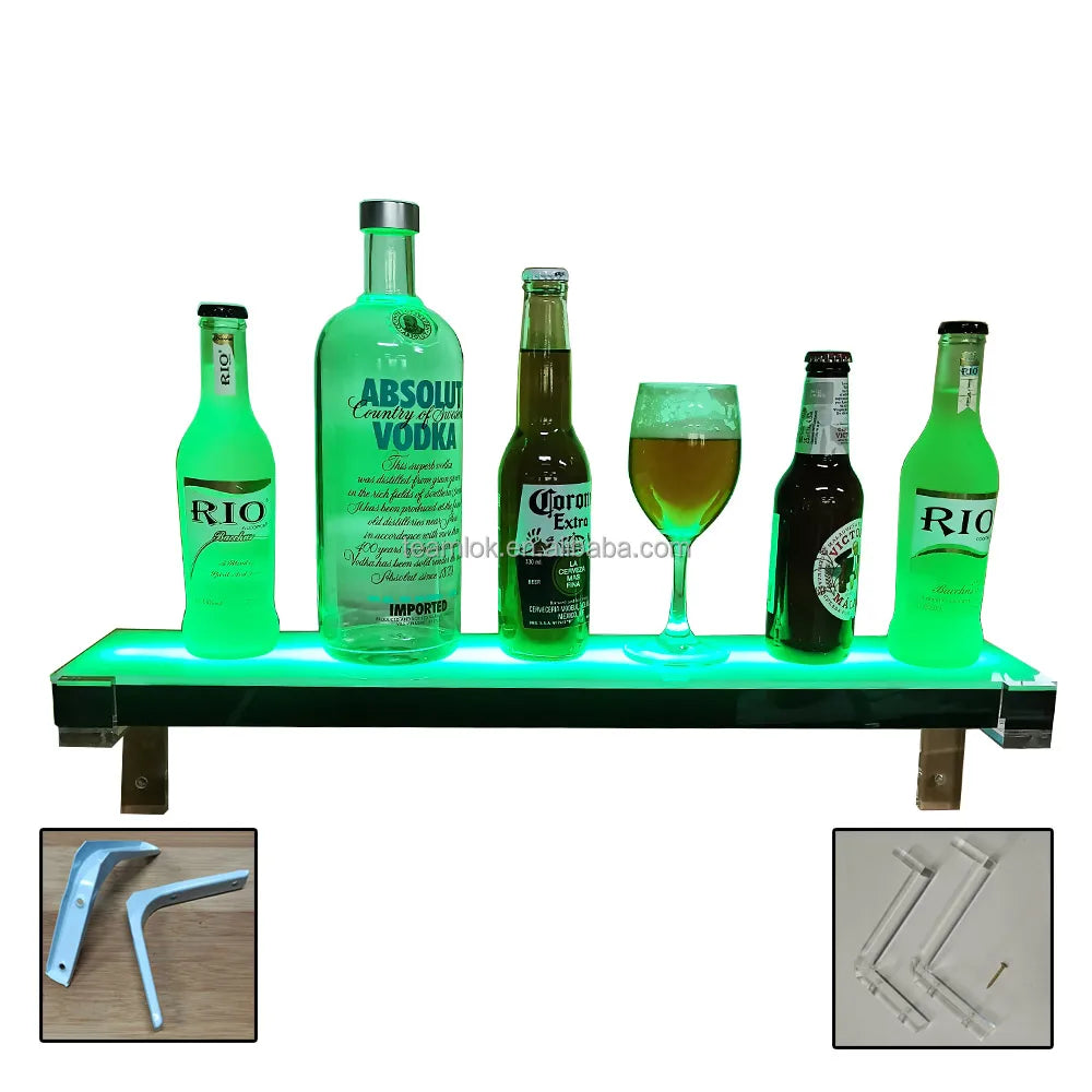 24inch Handmade Lighted Acrylic Floating Wall Shelves for Party Display Stand or Home Use