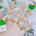 RM1587 Chic 18K Gold Diamond CZ Zipper Wing Bear Stacking Rings Engagement Ring Gift for Her