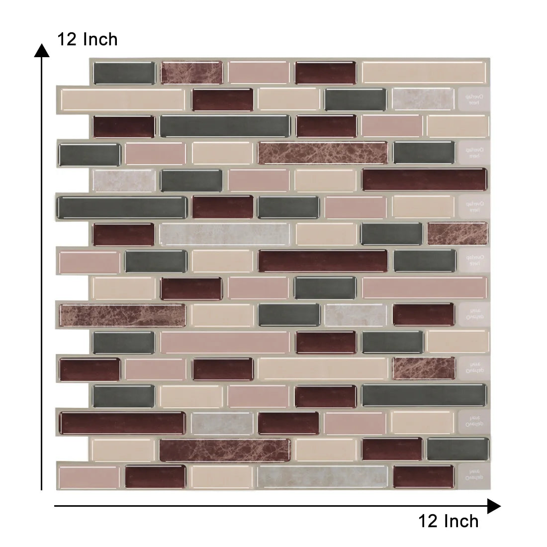 Peel and Stick Backsplash Wall Tile Kitchen Bathroom DIY Strip Waterproof Vinyl Mosaic Wallpaper