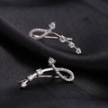 Women 925 Sterling Silver Pave Climber Stud Earring