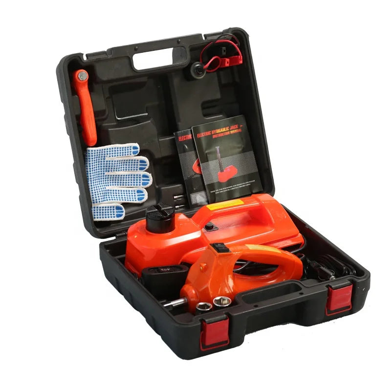 Probon Professional Heavy-Duty 5 Ton 12V DC Hydraulic Electric Car Jack Kit With Impact Wrench for Car Lifts