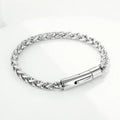 Fashion Waterproof Mens Stainless Steel 6mm Wheat Chain Bracelet With Lock Clasp