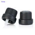 18mm Black White Plastic Tamper Evident Proof Protective Insert Dispenser Screw Lids Closures Cap for Essential Oil Bottles