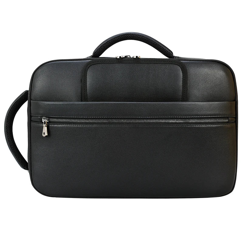 Big Capacity Logo Simple Style Genuine Waterproof Leather Bag for Men Chest Bag Full Grain Crazy Horse Leather Briefcase