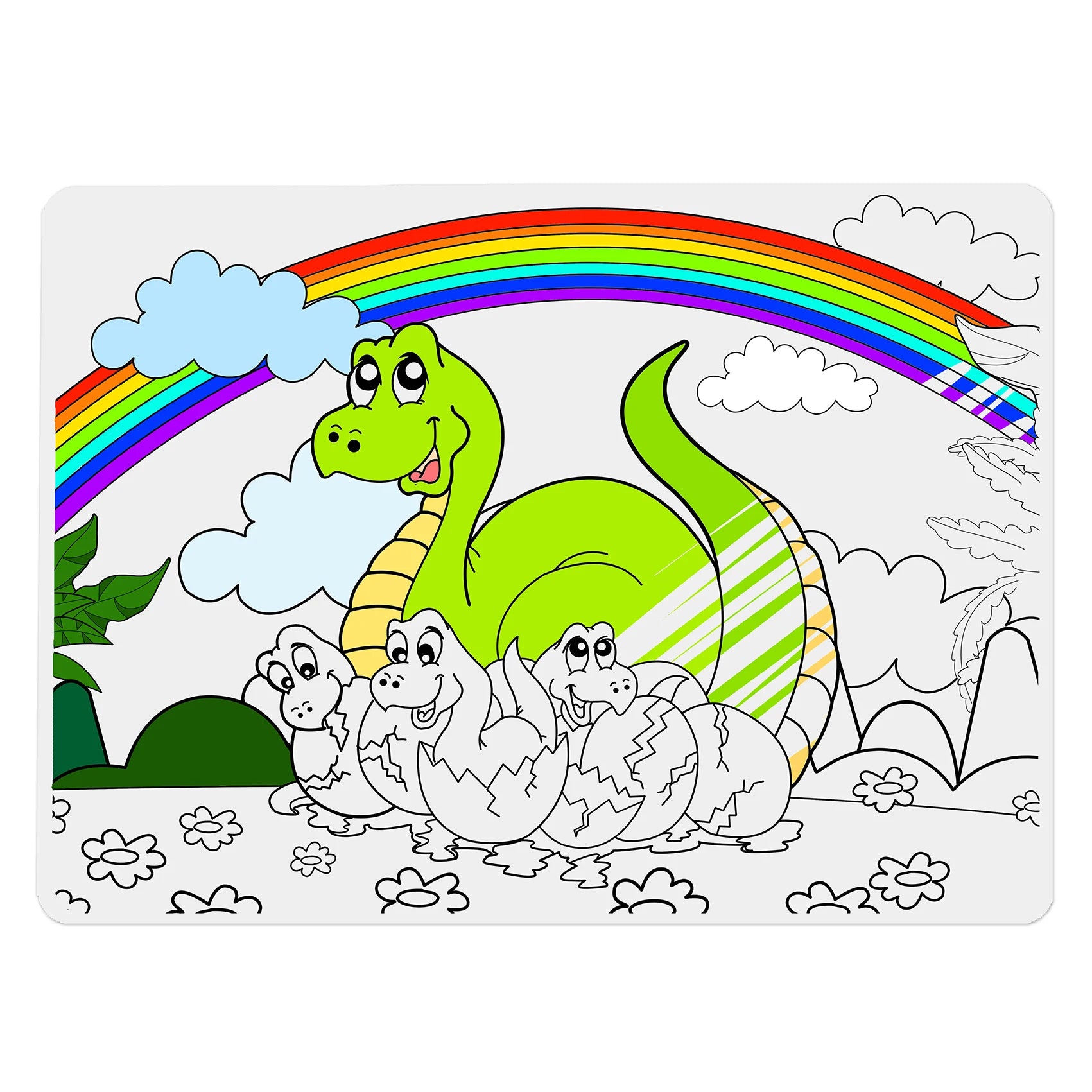 New Pattern Artwork Reusable Food Grade Silicone  Kids Educational Coloring Drawing Mat