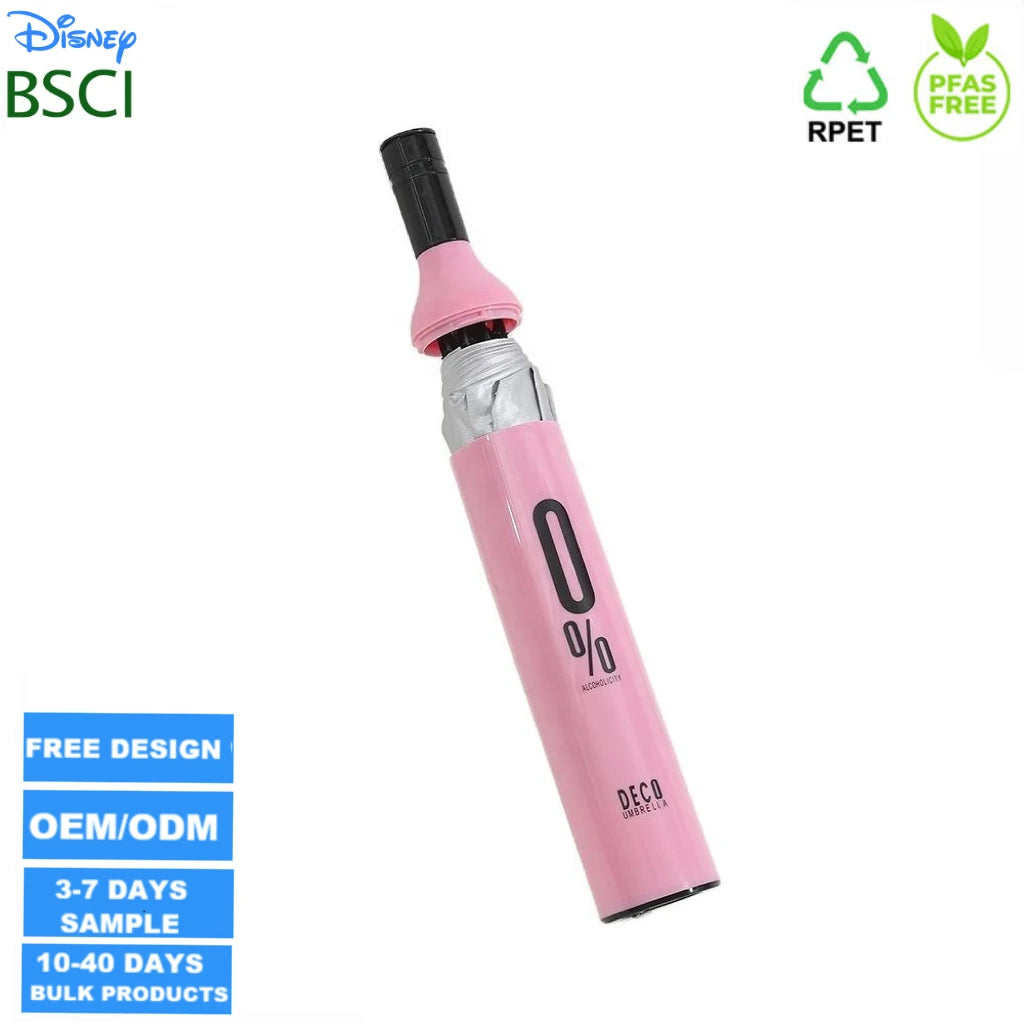 Creative Bottle Umbrellas for the Rain Waterproof Customized logo Folding Advertising Umbrella