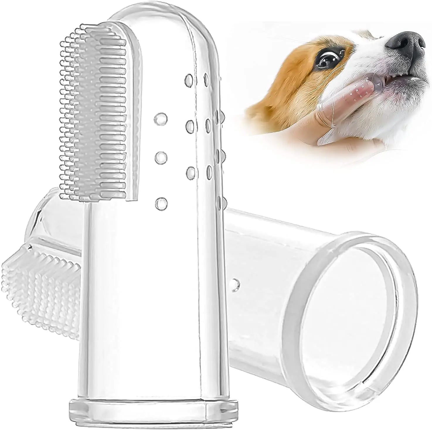 Super Soft Silicone Dog & Cat Teeth Brush Tool for Bad Breath Tartar Cleaning Finger Toothbrush