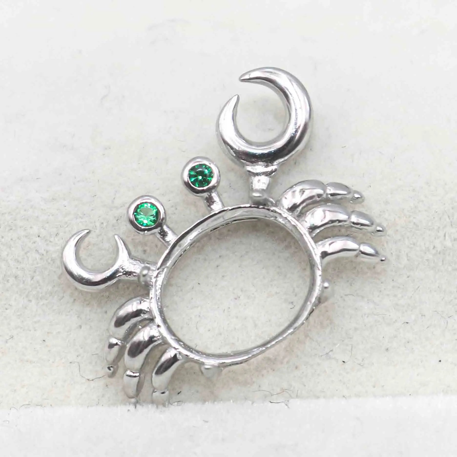 Sterling Silver 8*10mm Semi Mount Pendant Empty Frame Blank Support Setting S925 Base Holder Without Center Stone for DIY Inlay