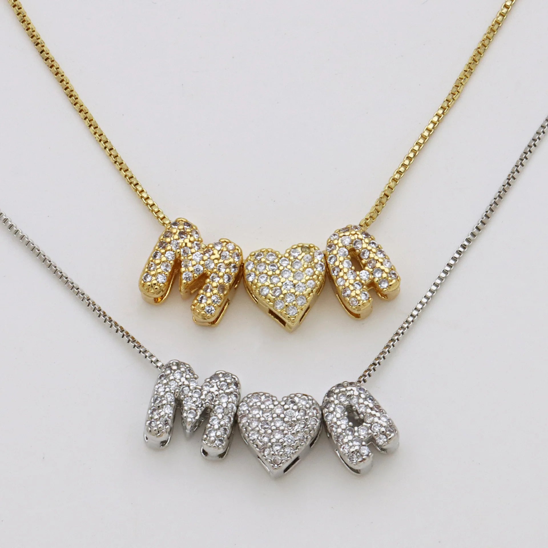 Gold Plated CZ Alphabet Charm Letter Necklace Pendant Gold Tone Letter Bracelet Beads for Jewelry Making Supplies