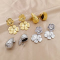 Wholesale French Classic Titanium Earrings Vintage Chunky Gold Plated Stainless Steel Waterdrop Flowers Earrings for Women
