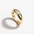 Bezel Square Cut CZ 925 Sterling Silver Women Jewelry Bold Gold Plated Statement Ring