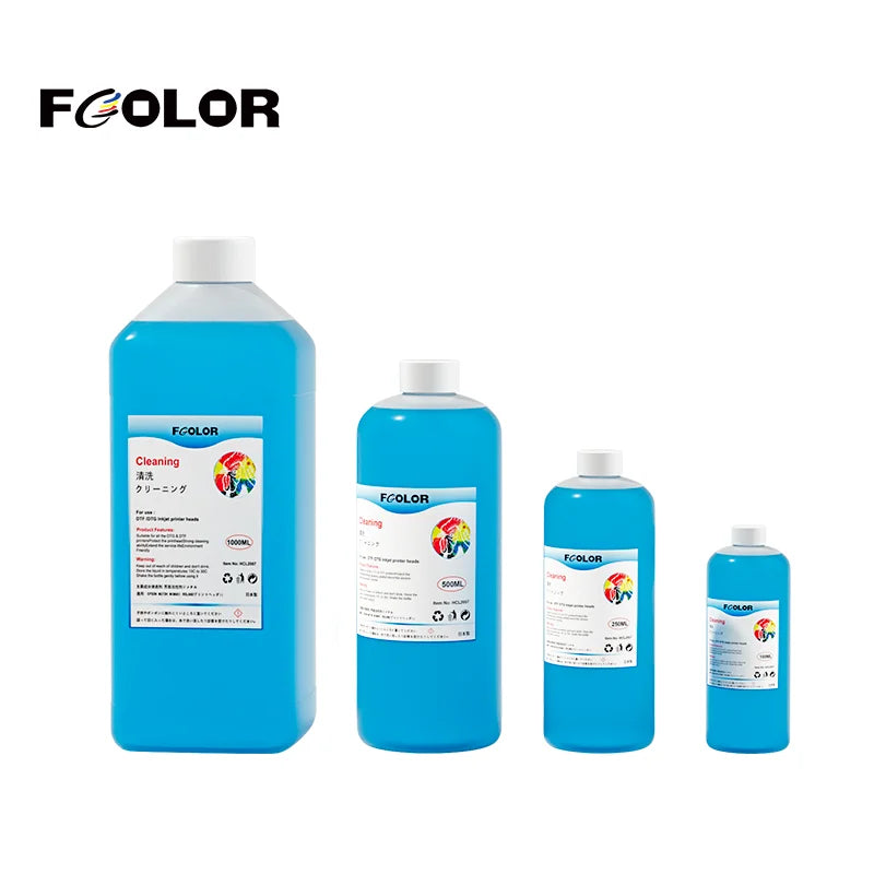 FCOLOR Universal Printer Nozzle DTF Ink Cleaner for Epson I3200 XP600 L1800 Dtf Print Head Cleaning Solution