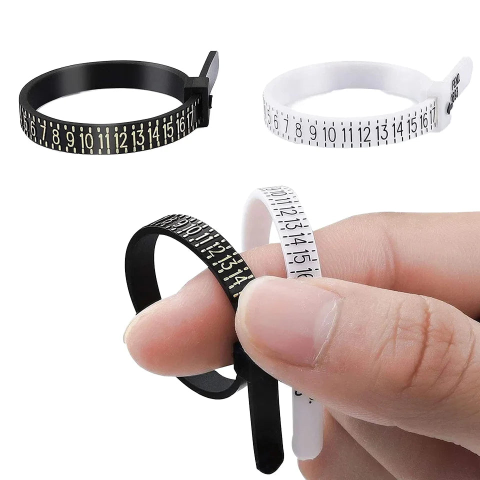 Auble Promotional Custom Logo US/UK/EU Ring Size Measuring Tool Hand Operated Plastic Ring Sizer for Jewelry Making