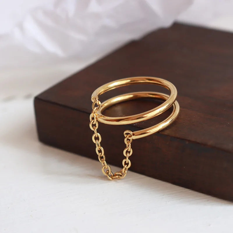 Unique Women Non Tarnish Personalized 18k Gold Plated Stainless Steel Cheap Stackable Fidget Rings