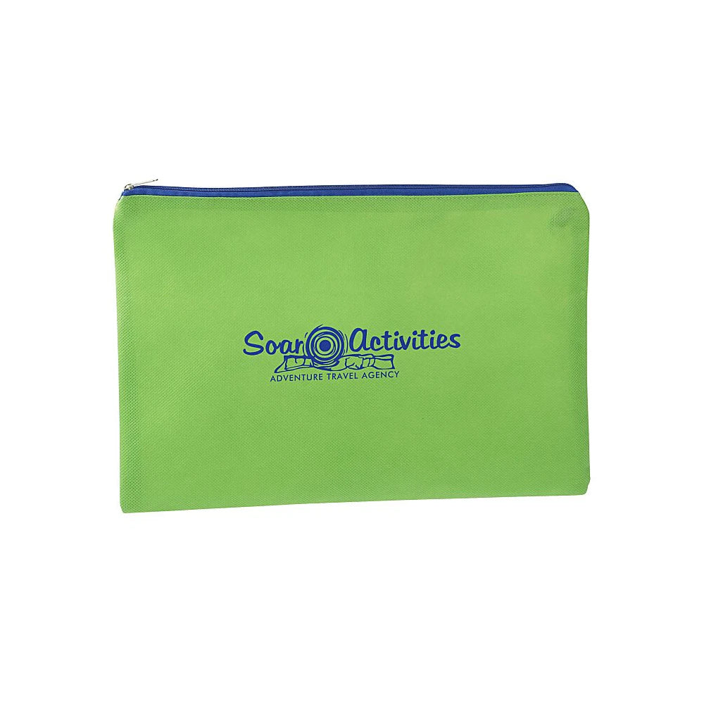 Ruthbag Reusable Shopping Bags Zippered Document Sleeve with Non-Woven Logo Letter Pattern Cosmetic Bags Wholesale