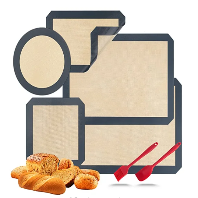 Eco-Friendly Square Silicone Baking Mat Set Custom Logo Non-Stick Pastry Mat for Kitchen Cooking Tools Set of 4