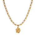 Tear Drop Glass Pearl Pendant Necklace 18K PVD Gold Plated Stainless Steel Mermaid Tear Bead Necklace MegaBDM