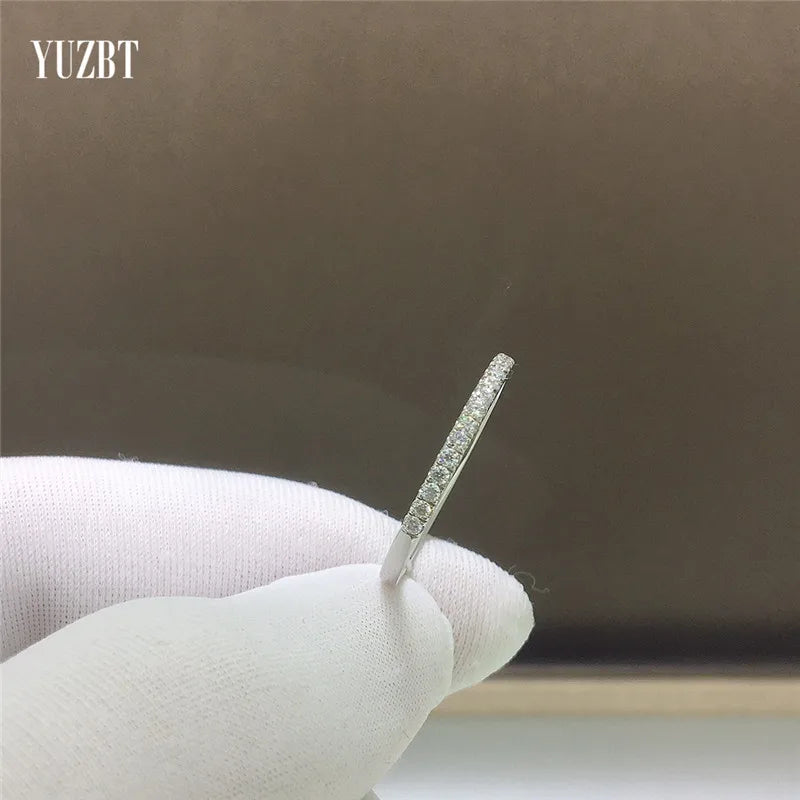 Classic 925 Silver Total 0.3 Ct Round Excellent Cut Pass Diamond Test D Color Moissanite Cocktail Ring for Women Fine Jewelry