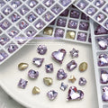 Paso Sico 3D Nail Art Crystal Rhinestones Special-Shaped Crooked Heart Butterfly Purple Glass Large Diamond Accessory