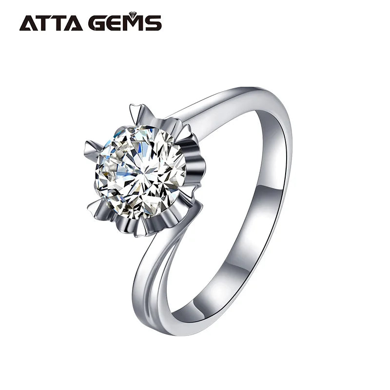 Best Seller Supplier High Grade Quality Round 1 Carat Moissanite Traditional Jewelry Women Diamonds Wedding Rings Engagement