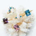 925 Sterling Silver & 18K Gold Plated Fine Jewelry Anneaux Anelli Ringen Argolas Citrine Gemstone Raw Natural Beads for Wedding