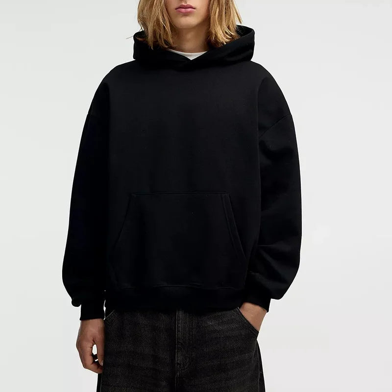 Wholesale Oversized Men's 100% Cotton Hoodie High Quality ODM Streetwear Custom Logo Fleece Fabric Printed Pattern Hooded Collar