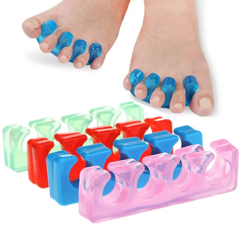 1 Pair Soft Silicone Manicure Pedicure Nails Finger Separator Flexible Finger Toe Spacer Separation Straighteners Tool