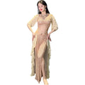 New Deep Shoulder Strap Sequin Mermaid Belly Dance Original Practice Performance Costumes Set