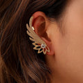 Vintage No Hole Angel Wing Ear Clip Shiny Ear Clip Earrings Engagement Party Ear Cuff Earrings Women