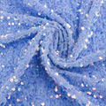 High Density Glitter Light Blue Sequin Stretch Sequin Velvet Fabric for Wedding Party Decor Glitter Beaded Sequin Dress Fabric
