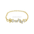 Chain Finger Ring Women's Gold Ring Jewelry Wholesale Diamond Stone Gold with Natural 14K Real Yellow Trendy Trade Assurance