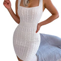 2023 Spring/Summer Women's Europe and America Fashion Sexy U-neck Sleeveless Waist Knitted Wrapped Hip Skirt