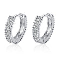 SGARIT Silver Jewelry 0.14CT Round Cut Moissanite Diamond Earrings 925 Sterling Silver Solid Silver Women Elegant Hoop Earrings