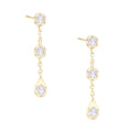LOZRUNVE Korean Gold Fashion Boho Bezel Teardrop Drop Chain Stud Earring 925 Silver