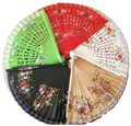 [I AM YOUR FANS] Spanish Folding Wooden Hand Fan Customized Home Decoration  Spanish Wood  Fan Painted With Flower