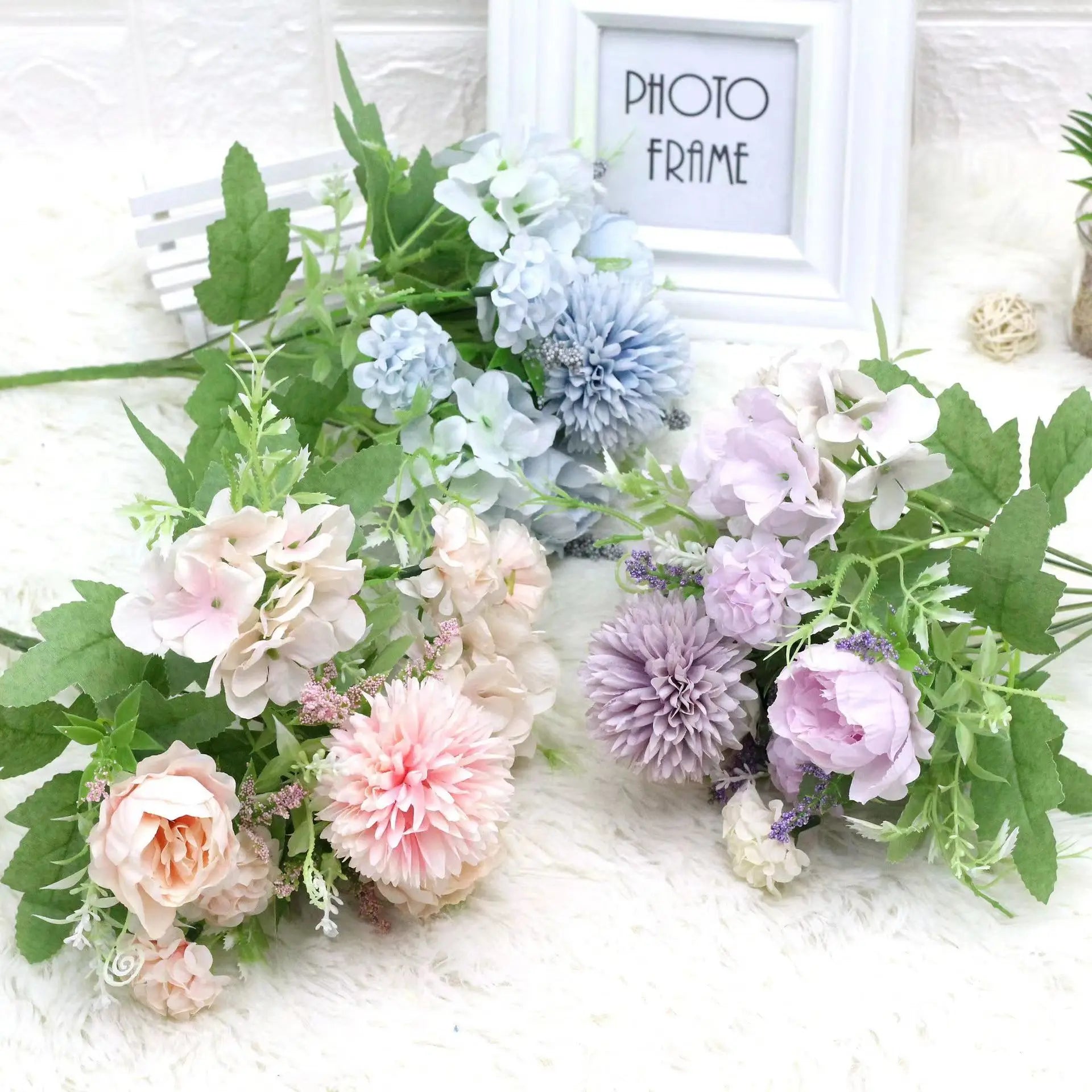 Rose Pink Silk Artificial Bouquet Wisteria Flowers for Home Wedding Christmas Mother's Day Decor Artistic Design Long Hold Time