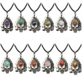 Wholesale Skull Pendant Necklace Charms Natural Stone Choker for Women MenJewelry Making Christmas Gift Hip Hop Pop