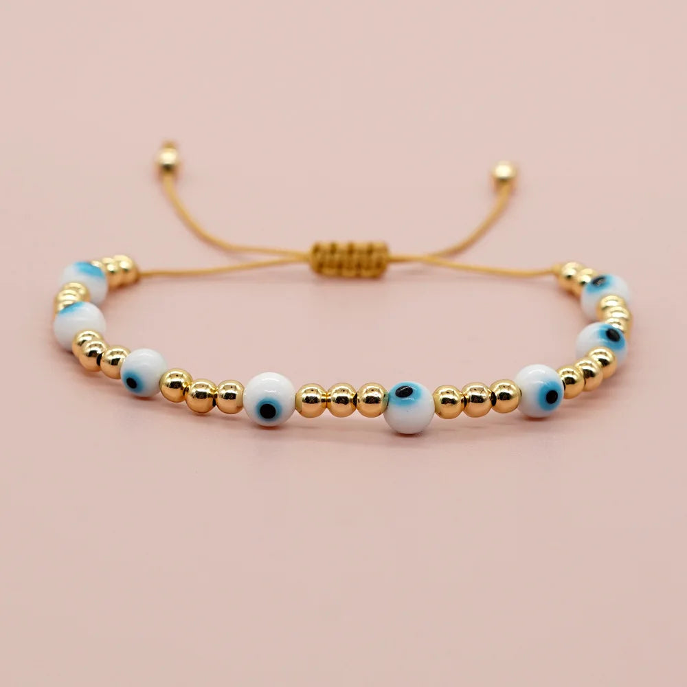 Go2boho Turkey Charm Evil Eyes Beads Bracelet Women Pulsera Fashion Jewelry Boho Beach Handmade String Gold Plated Bead Bracelet