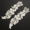 Hot Sale Eco-Friendly Delicate White Flower Three-dimensional Lace Applique Beads for Wedding Dress Clothing Bags Decoration
