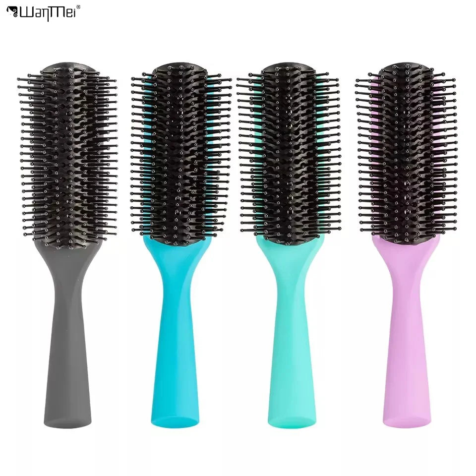 Wanmei High Quality Custom Logo ABS Brosse a Cheveux Luxury Denman Detangling Brush Curly Hair