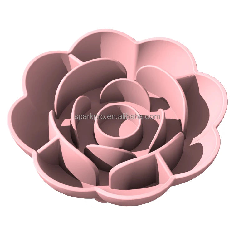 2024 Custom New Rose Silicone Dog Bowl Feed Dog Feeder and Slow Food Bowl for Feeding Dogs