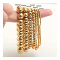 2mm to 10mm Round Ball Hypoallergenic Stackable Stretch Bracelet Elastic Beaded Strings Stainless Steel Bead Bracelets