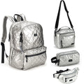 FSY Waterproof Polyester Student Backpack School Bags Female Four-piece Sets Pencil Lunch Waist Bag Outdoor Travel Shoulder Bags