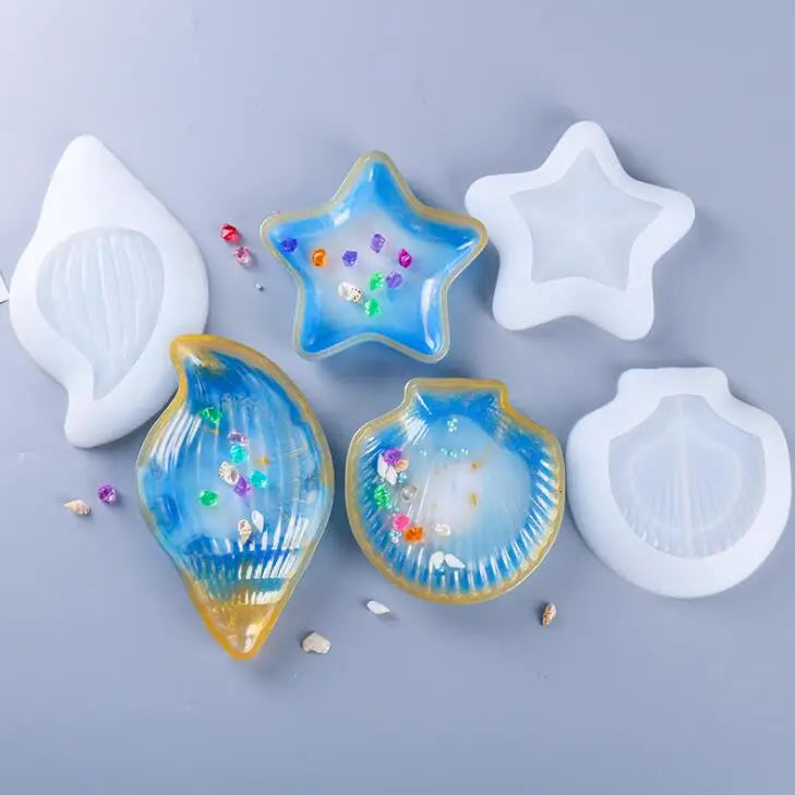 HY Starfish Seashell Shape Silicone Epoxy Resin Mold for Jewelry Casting Molds MegaBDM