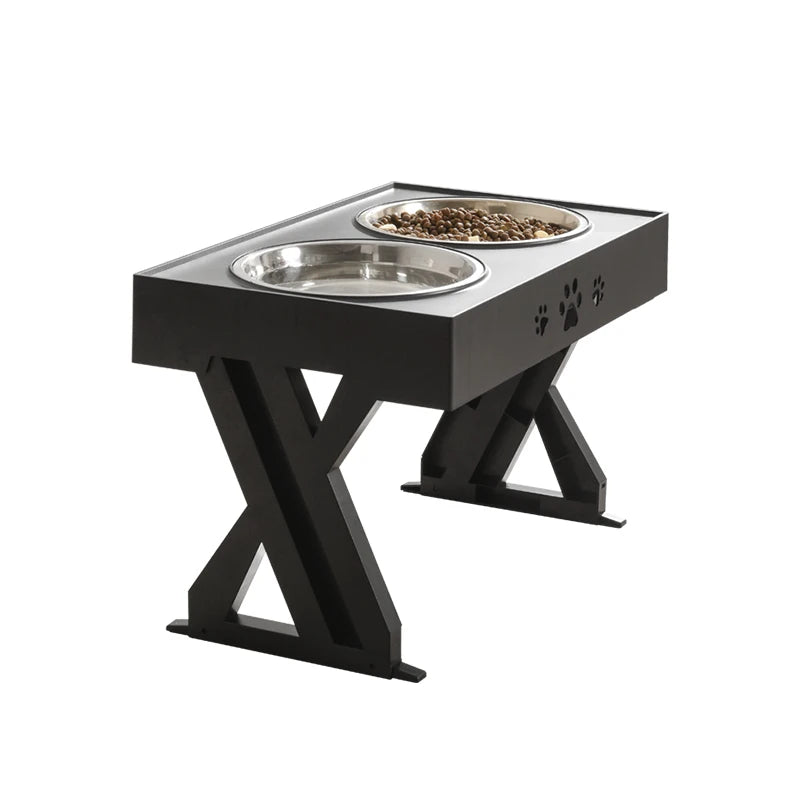 Adjustable Stainless Steel Dog Bowl Elevated Double Bowl Pet Feeder Non-slip Pet Food Bowls for Cats and Dogs Pet Supplies