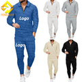 Fengway Custom Men Half Zip Pullover 2-Piece Set Spring Breathable Quick Dry Fashion Casual Suit Waffle Knitted Polyester Pants