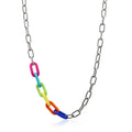 Multi-color Lipchain Acrylic Choker Chain Necklace Stainless Steel Summer Jewelry for Women Girls Gift
