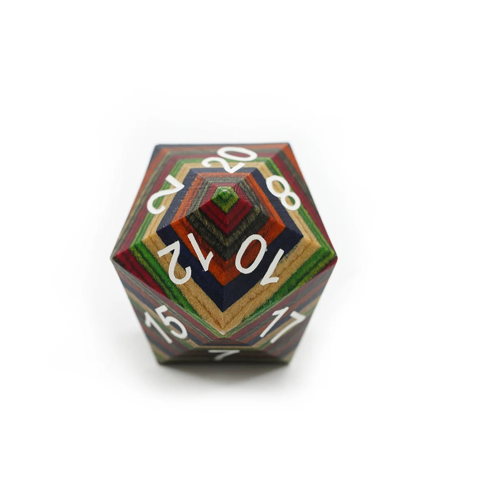 Low Price 33mm Polyhedral D20 Wood Dice Sharp Edge DND Single Dice for Board Game